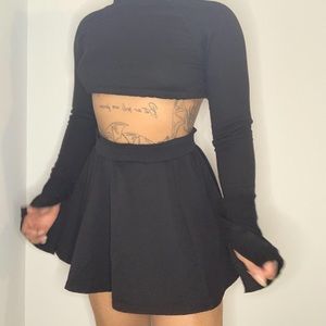 Mini Black Skater Skirt